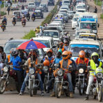 Motorbike taxis, known as boda bodas, are a primary means of transport in Uganda. Source: Entebbe Airport Express